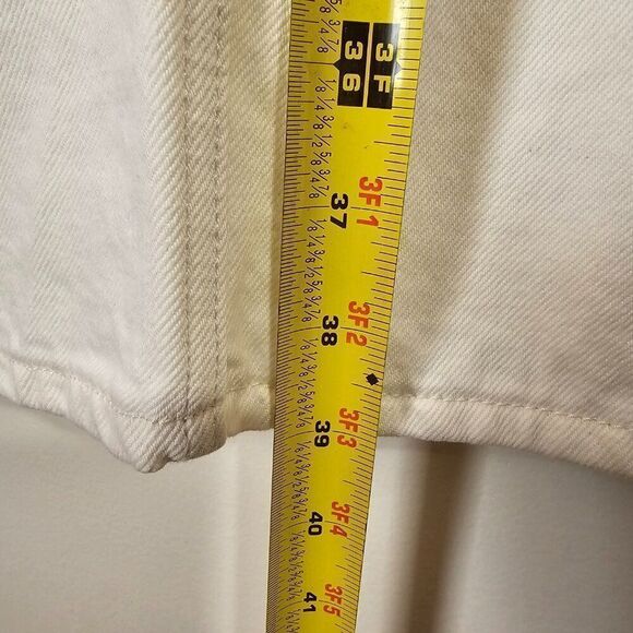 NWT LEVI'S CREAM/WHITE DENIM MAXI SLIT FRONT SKIRT SIZE 30 - Picture 16 of 16